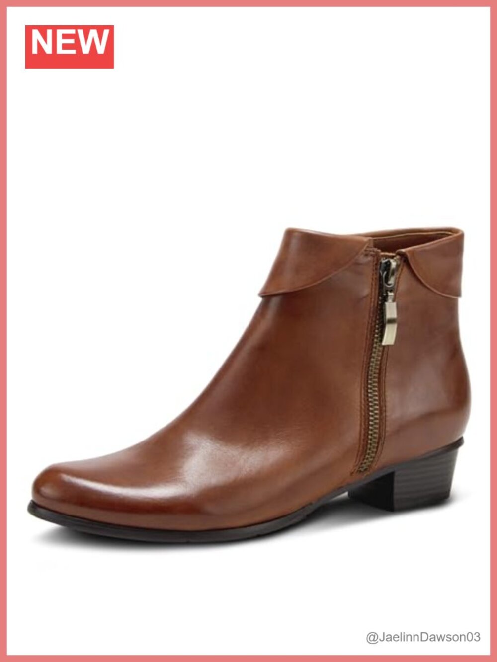 Spring Step Stockholm Leather Chelsea Ankle Bootie Zip Round Toe